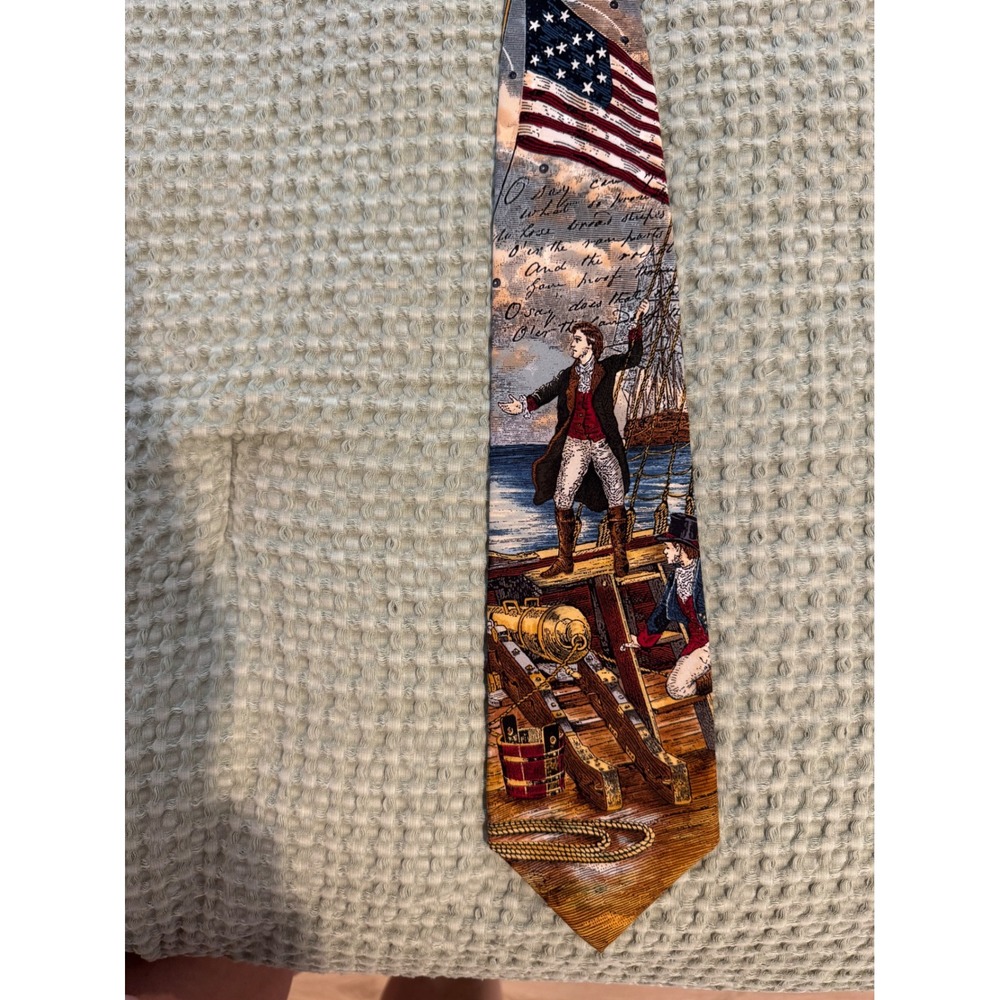 Tango by Max Raab Americana Series Fort McHenry Star Spangled Banner Mens Tie